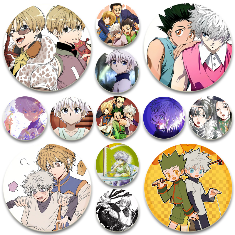 Cosplay Anime Killua Zoldyck - ハンター × ハンターアニメブローチラウンドゾルディックキルアクラピカ Freecss ゴンブローチバックパック服ピン漫画コスプレバッジ