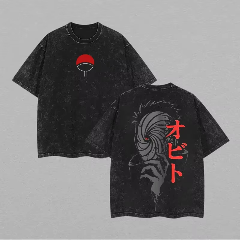 Anime Cosplay Obito - ナルト オビト うちは メンズ Tシャツ マスク