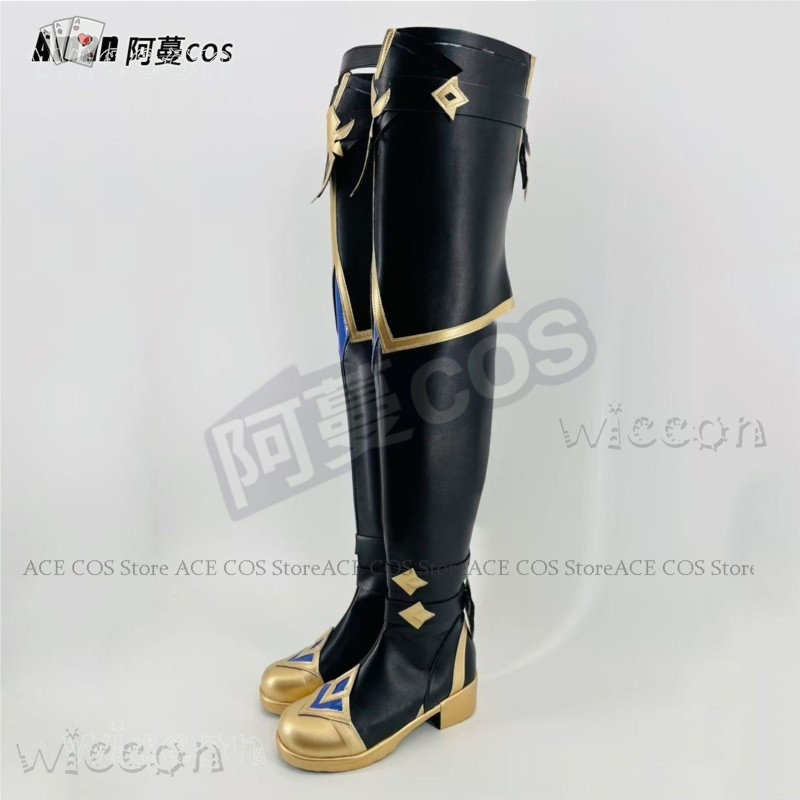 Anime Cosplay Japanese - 原神ローヘンハイニーブーツ - ユニセックスプラスサイズコスプレシューズハロウィンゲーム小道具カスタマイズされたコスプレフルコスチュームセット