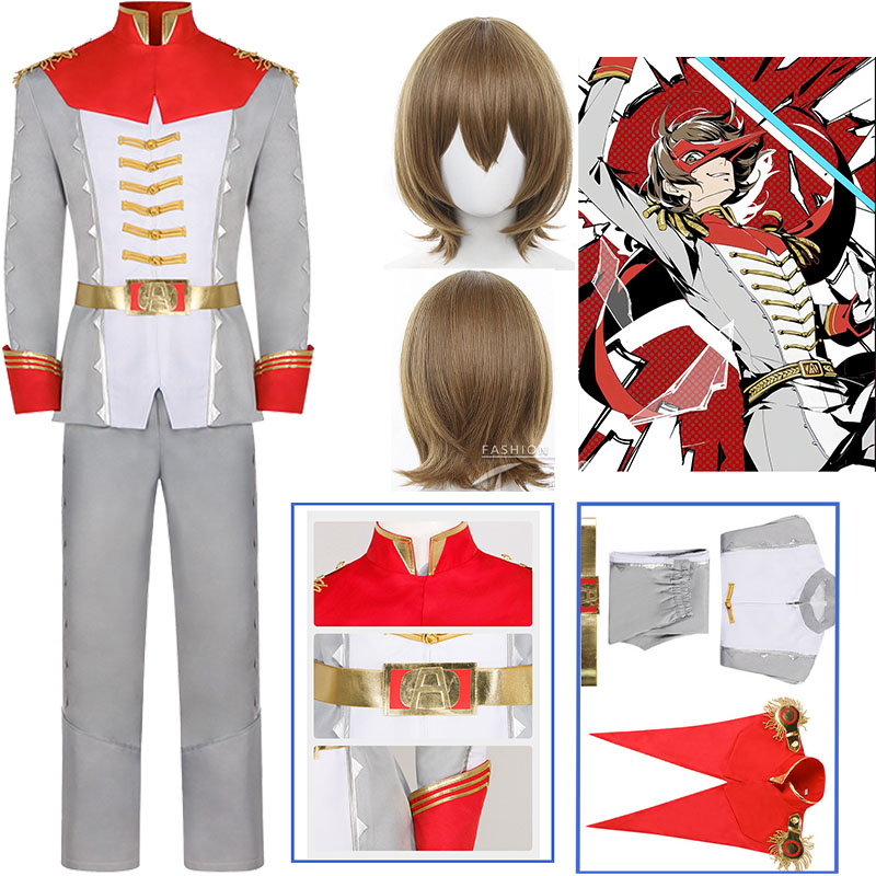 Anime Cosplay Japanese - WHH 日本アニメスタイル阿部久郎王子コスプレ制服ウィッグカーニバルスーツ衣装男性用ハートの幻盗