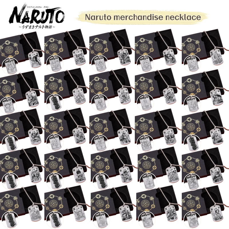 Anime Cosplay Obito - ナルトアニメグッズネックレス うちはイタチ、マダラ、サスケ、オビト、ナルト、カカシ アニメスタイルドッグタグペンダントネックレス