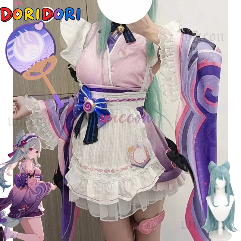 Anime Cosplay Girl - 原神インパクト水月夢コスプレ衣装ウィッグドリームウィーバー耳小道具制服クリムゾンブリーズスーツハロウィンコスチューム女の子