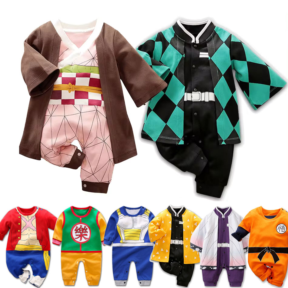 Anime Cosplay Boy - 0-18 ヶ月アニメベビーロンパース新生児コスプレ衣装幼児暁禰豆子炭治郎綿服男の子女の子子供服