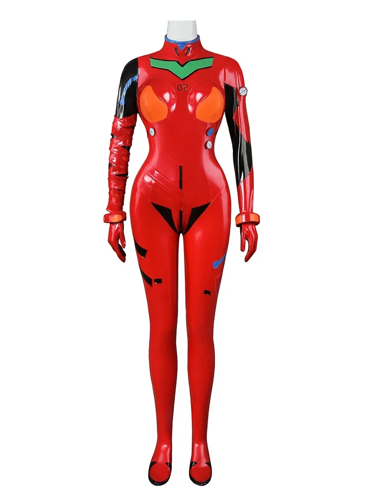 Anime Cosplay Japanese - 新しいエヴァシキナミアスカ・ラングレー・ソリュージャンプスーツスーツボディスーツ女性のためのアニメアスカエヴァ PU ジャンプスーツコスプレ衣装 2026