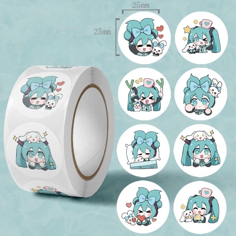 Anime Cosplay Boy - インスタ映えする可愛い初音ミクステッカー、漫画風装飾シール、日記、水筒、荷物、デスクトップ用