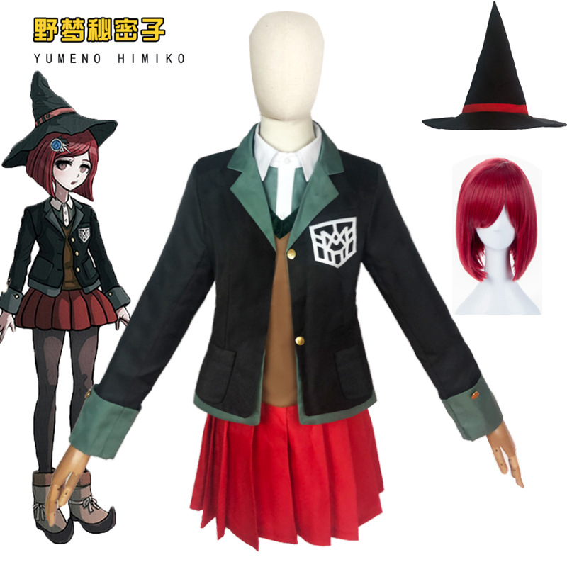 アニメダンガンロンパマジシャン夢野卑弥呼女子学生服ハロウィン - Anime Cosplay Mujer のレビューと価格