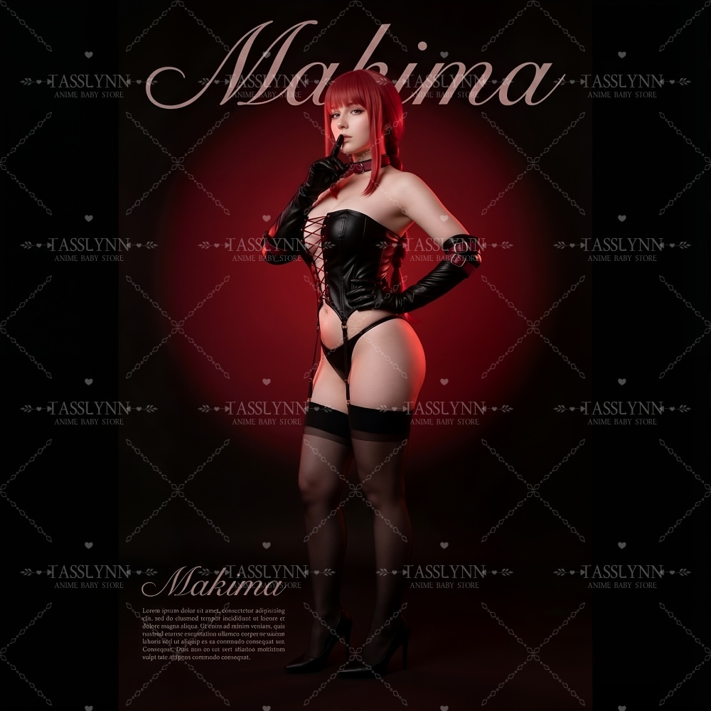 マキマコスプレ衣装 ブラックレッドコルセットセット コミック - Anime Cosplay Makima のレビューと価格