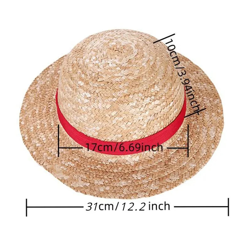 麦わら帽子アニメコスプレ小道具ルフィキャップロールプレイステ - One Piece Straw Hat のレビューと価格
