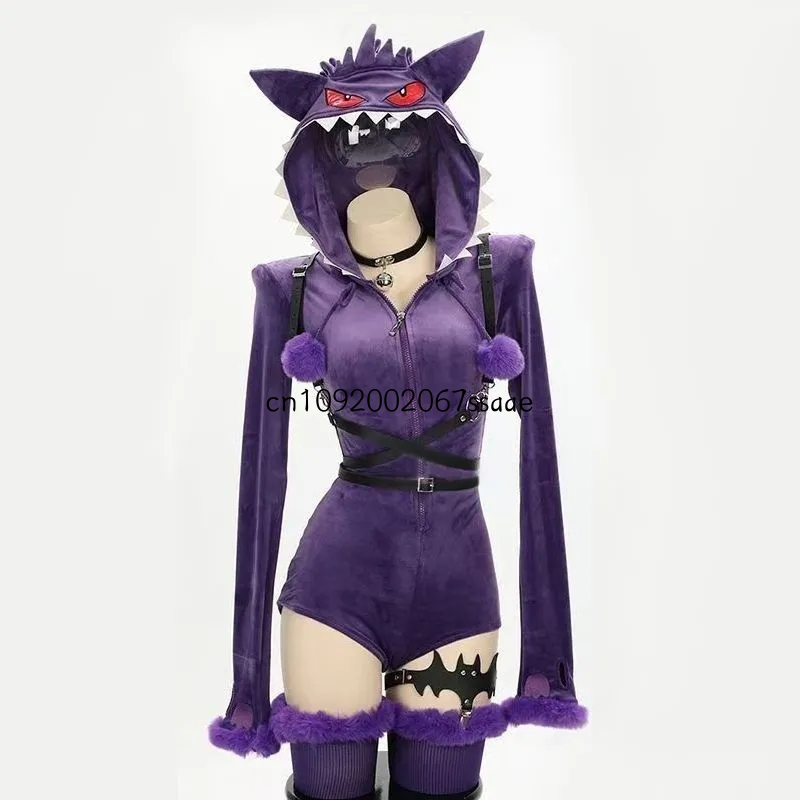 コスプレアニメゲンガーコスプレ衣装紫ぬいぐるみジャンプスーツ - Anime Cosplay Mujer のレビューと価格