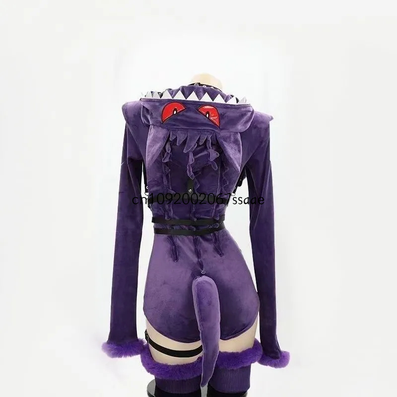 コスプレアニメゲンガーコスプレ衣装紫ぬいぐるみジャンプスーツ - Anime Cosplay Mujer のレビューと価格