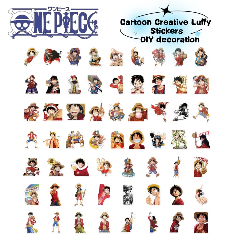 ワンピースのアニメキャラクター、ルフィの漫画風落書きステッカ - Anime Cosplay Diy のレビューと価格