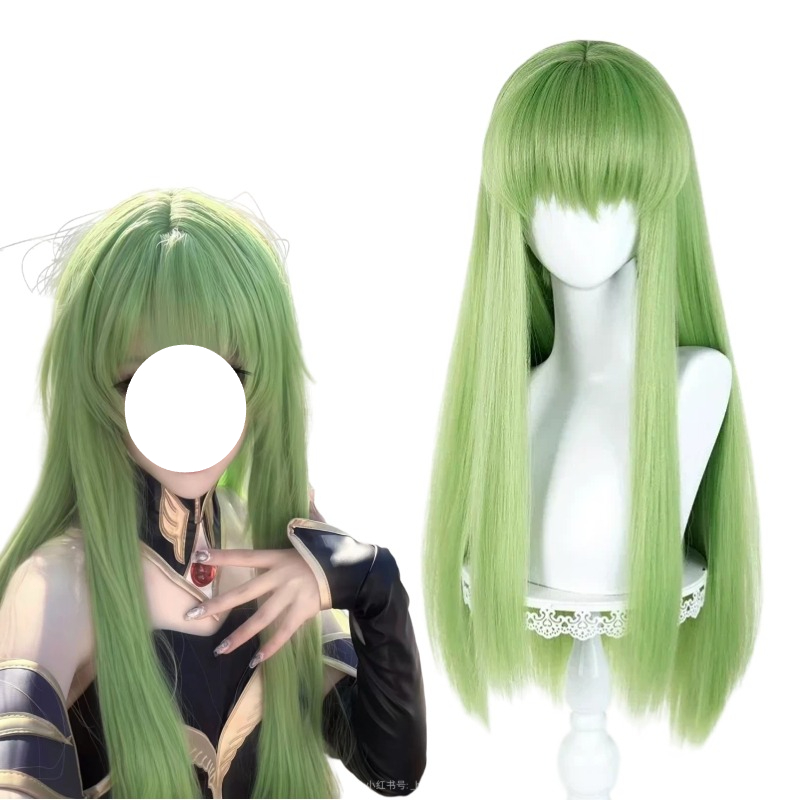 アニメ CC コスプレグリーンウィッグロングヘア合成ウィッグ - Anime Cosplay Long Hair のレビューと価格